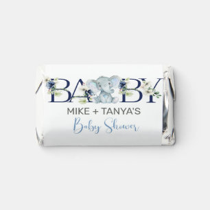 Blue flowers & elephant mini hershey wrapper. hershey's miniatures