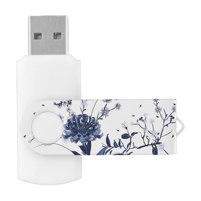 Blue flowers flash drive (Opened)