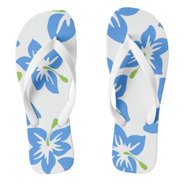 Blue Flowers  Flip Flops (Footbed)