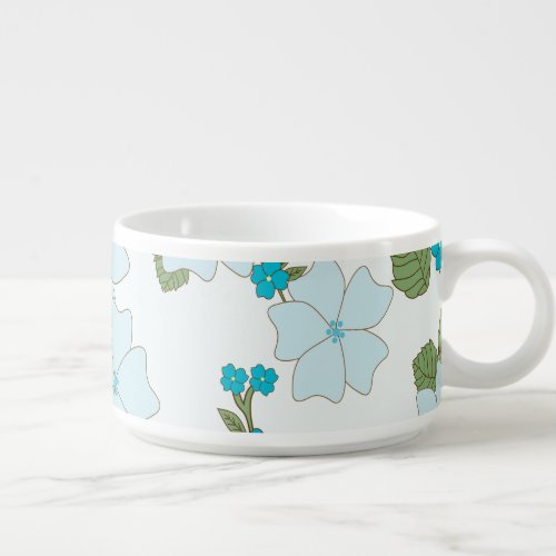 Blue Flowers Floral Pattern Pattern Of Flowers Bowl