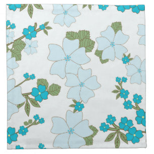 Blue Flowers, Floral Pattern, Pattern Of Flowers Cloth Napkin