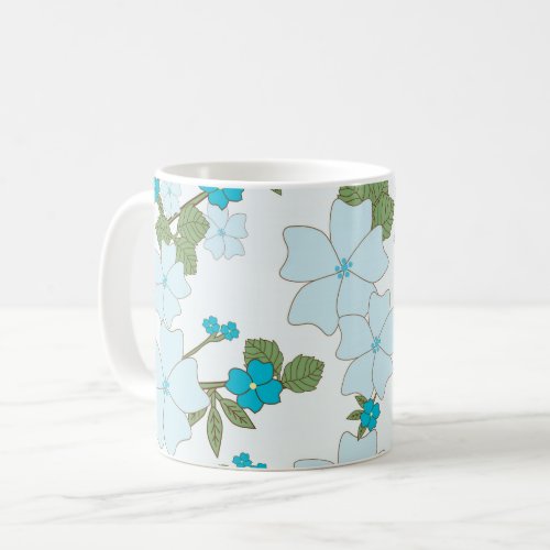 Blue Flowers Floral Pattern Pattern Of Flowers Coffee Mug