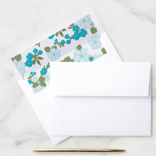 Blue Flowers, Floral Pattern, Pattern Of Flowers Envelope Liner