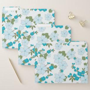 Blue Flowers, Floral Pattern, Pattern Of Flowers File Folder