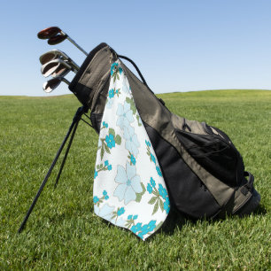 Blue Flowers, Floral Pattern, Pattern Of Flowers Golf Towel