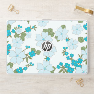 Blue Flowers, Floral Pattern, Pattern Of Flowers HP Laptop Skin