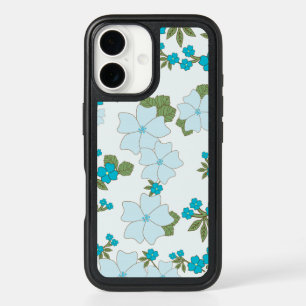Blue Flowers, Floral Pattern, Pattern Of Flowers iPhone 16 Case