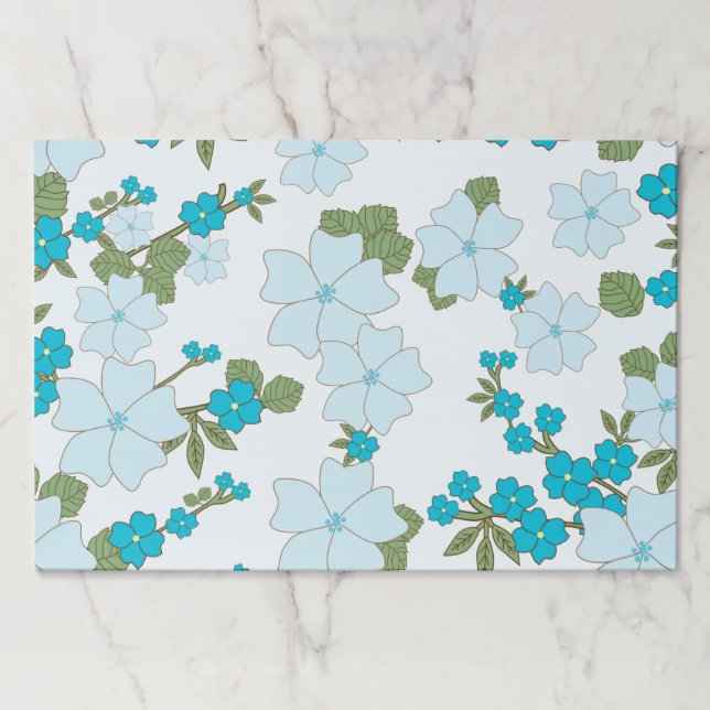 Blue Flowers, Floral Pattern, Pattern Of Flowers Paper Pad (Front)