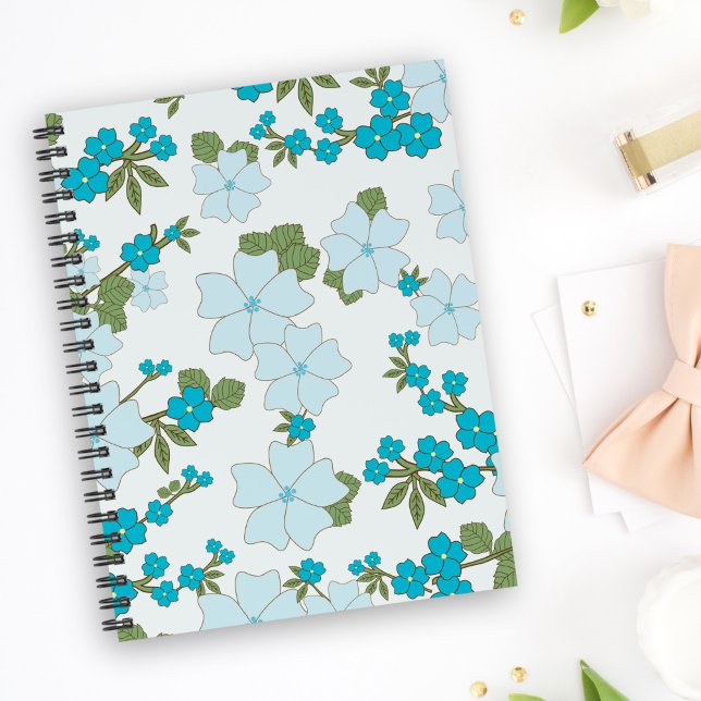 Blue Flowers, Floral Pattern, Pattern Of Flowers Planner (Creator Uploaded)