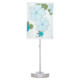 Blue Flowers, Floral Pattern, Pattern Of Flowers Table Lamp