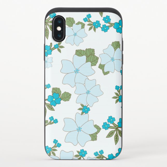 Blue Flowers, Floral Pattern, Pattern Of Flowers Uncommon iPhone Case (Back)