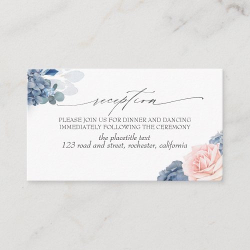 Blue Flowers Foliage Reception Enclosure Card