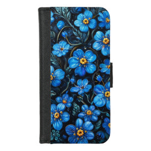 Blue flowers for Women Stylish Protection iPhone 8/7 Wallet Case