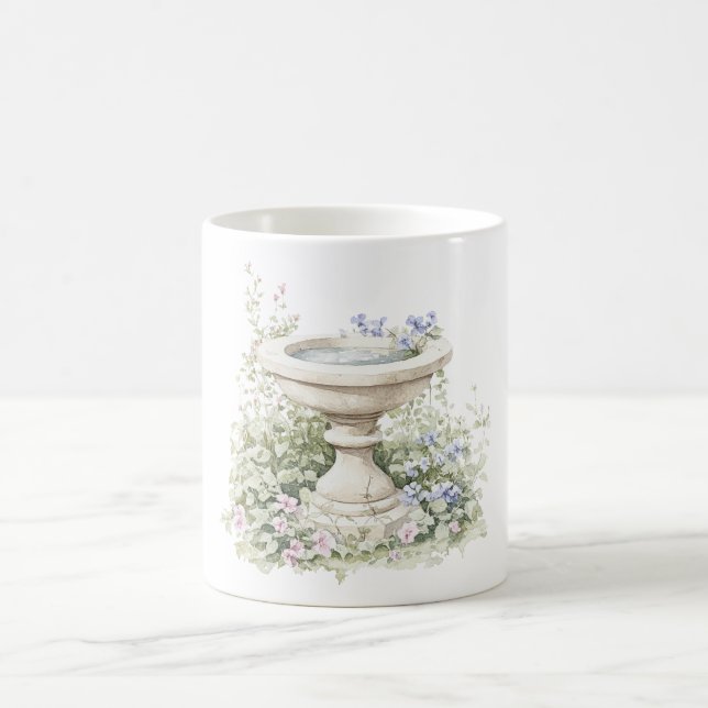 Blue Flowers Fountain Coffee Mug (Center)
