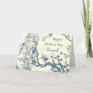 Blue Flowers Friend Happy Mother's Day Card