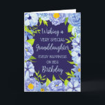 Blue Flowers Granddaughter Birthday Card<br><div class="desc">Birthday card for granddaughter with pretty blue spring flowers and thoughtful verse.</div>