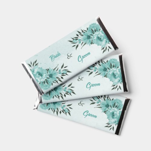  blue flowers greenery wedding hershey bar favors