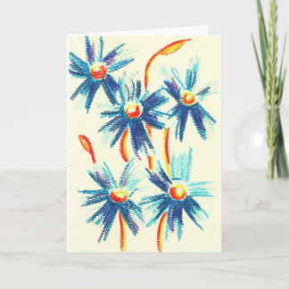 Blue Flowers Greeting Card