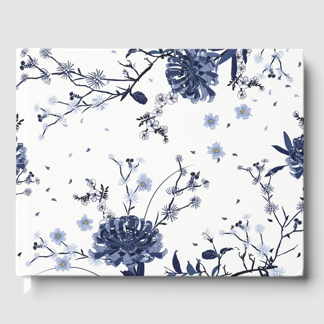 Blue flowers guest book (Front)