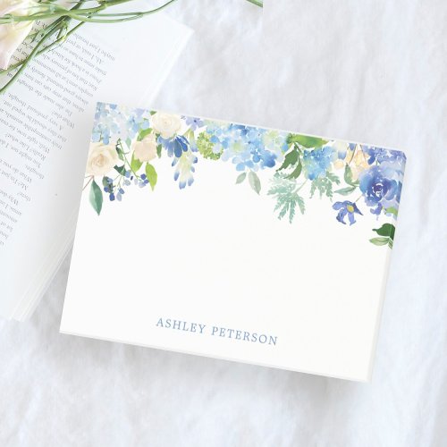 Blue Flowers hydrangea Personalized Notes
