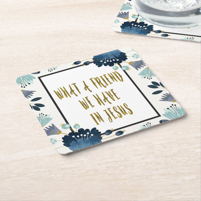 Blue Flowers Hymn Coaster (Angled)