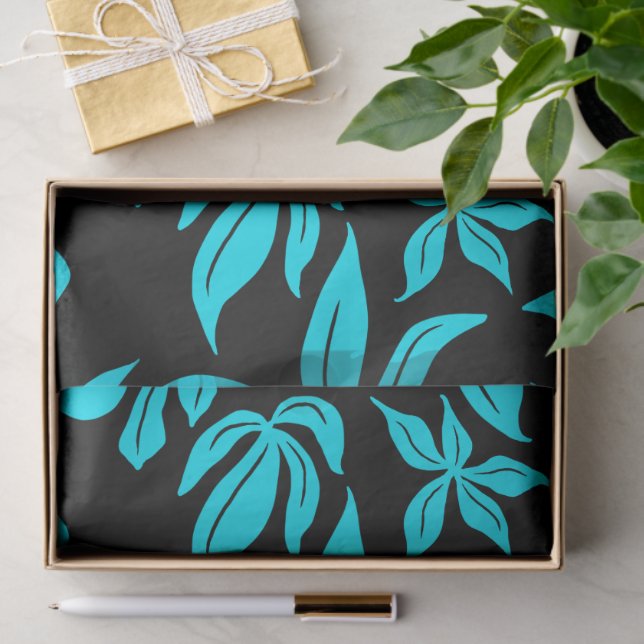 Blue Flowers Illustrated Pattern Tissue Paper (Gift)