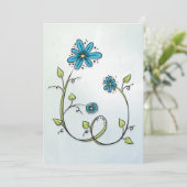 Blue flowers illustration (Standing Front)