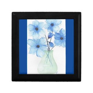 Blue flowers in a vase Note Cards Gift Box