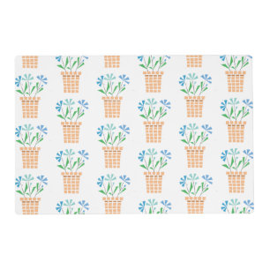 Blue Flowers in Woven Pots Placemat