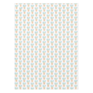 Blue Flowers in Woven Pots Tablecloth