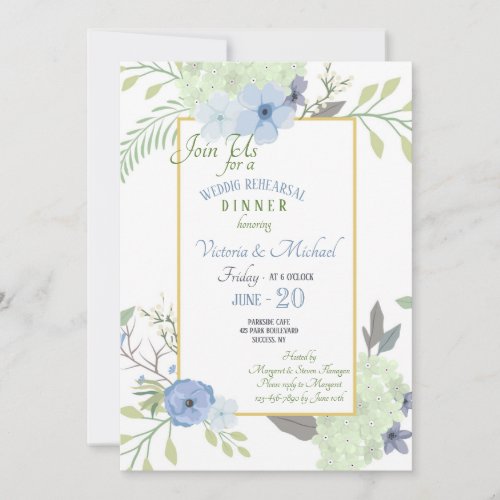 Blue Flowers Invitation