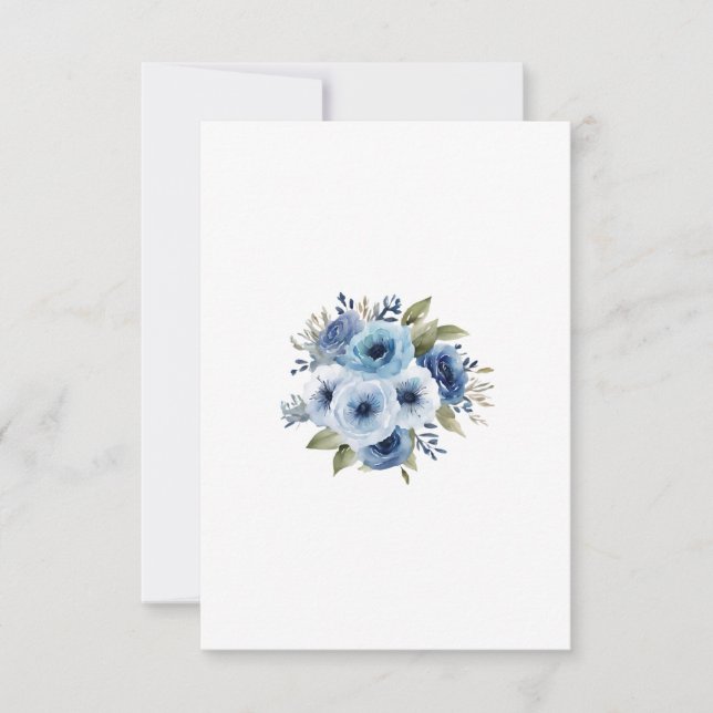 Blue flowers invitation (Front)