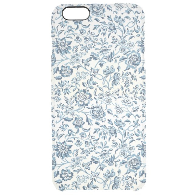Blue Flowers iPhone 6/6S Plus Clear Case (Back)