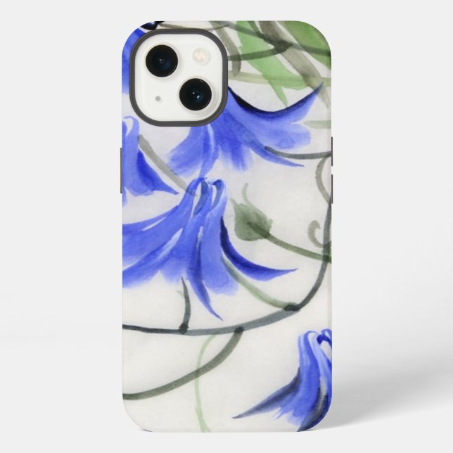 Blue Flowers Iphone Case (Back)
