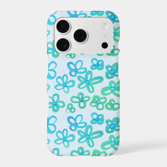 Blue flowers iphone case (Back)