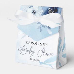 Blue Flowers It's A Boy Baby Shower  Favor Boxes