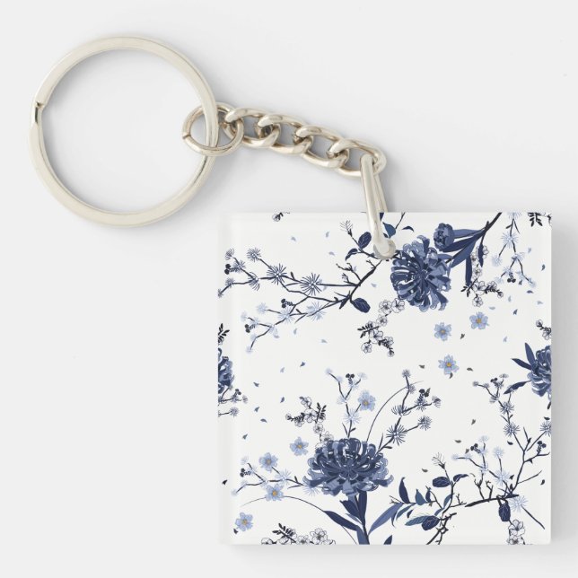 Blue flowers keychain (Front)