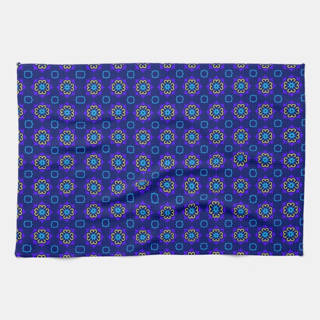 blue flowers kitchen towel (Horizontal)