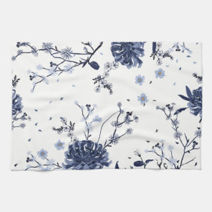 Blue flowers kitchen towel