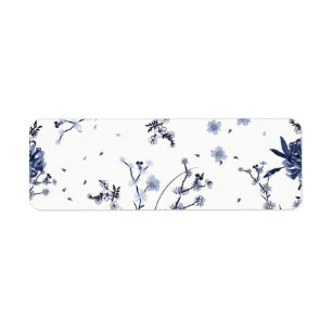 Blue flowers label