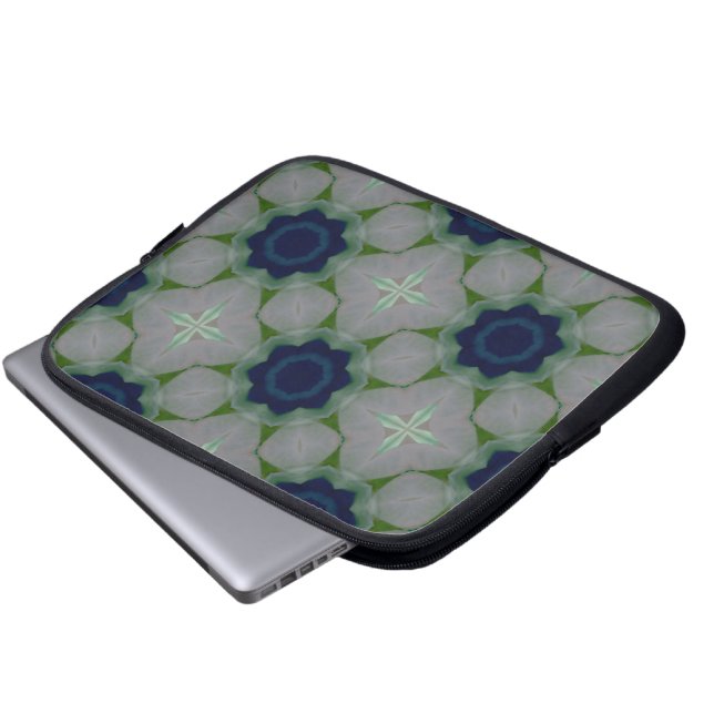 Blue Flowers Laptop Sleeve (Front Bottom)