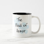 Blue Flowers Maid of Honor Two-Tone Coffee Mug