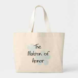 Blue Flowers Matron of Honor Large Tote Bag