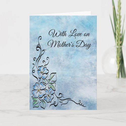 Blue Flowers Mothers Day Card