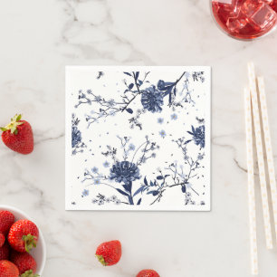 Blue flowers napkins