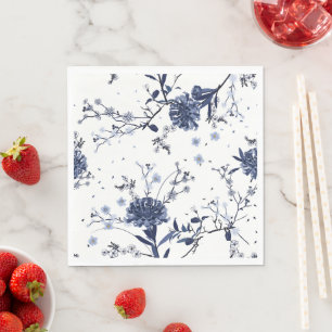 Blue flowers napkins