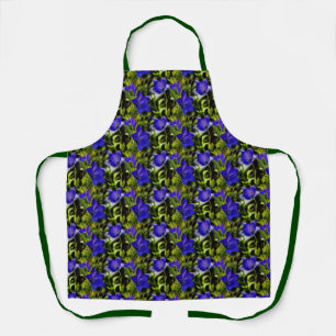 Blue Flowers Nature Art Pattern       Apron