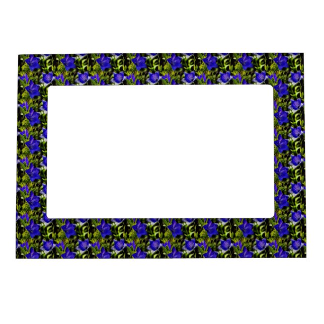Blue Flowers Nature Pattern        Magnetic Frame (Front)