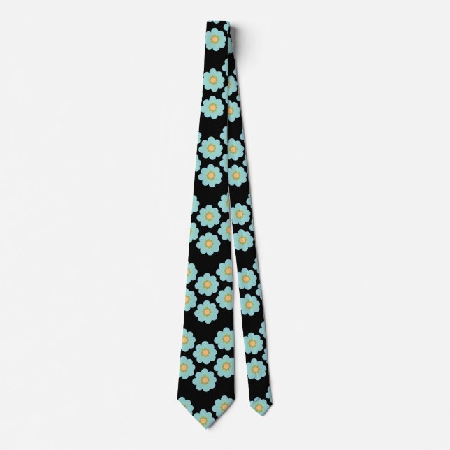 Blue Flowers Neck Tie (Front)