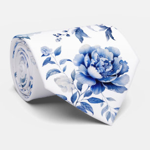 Blue flowers neck tie